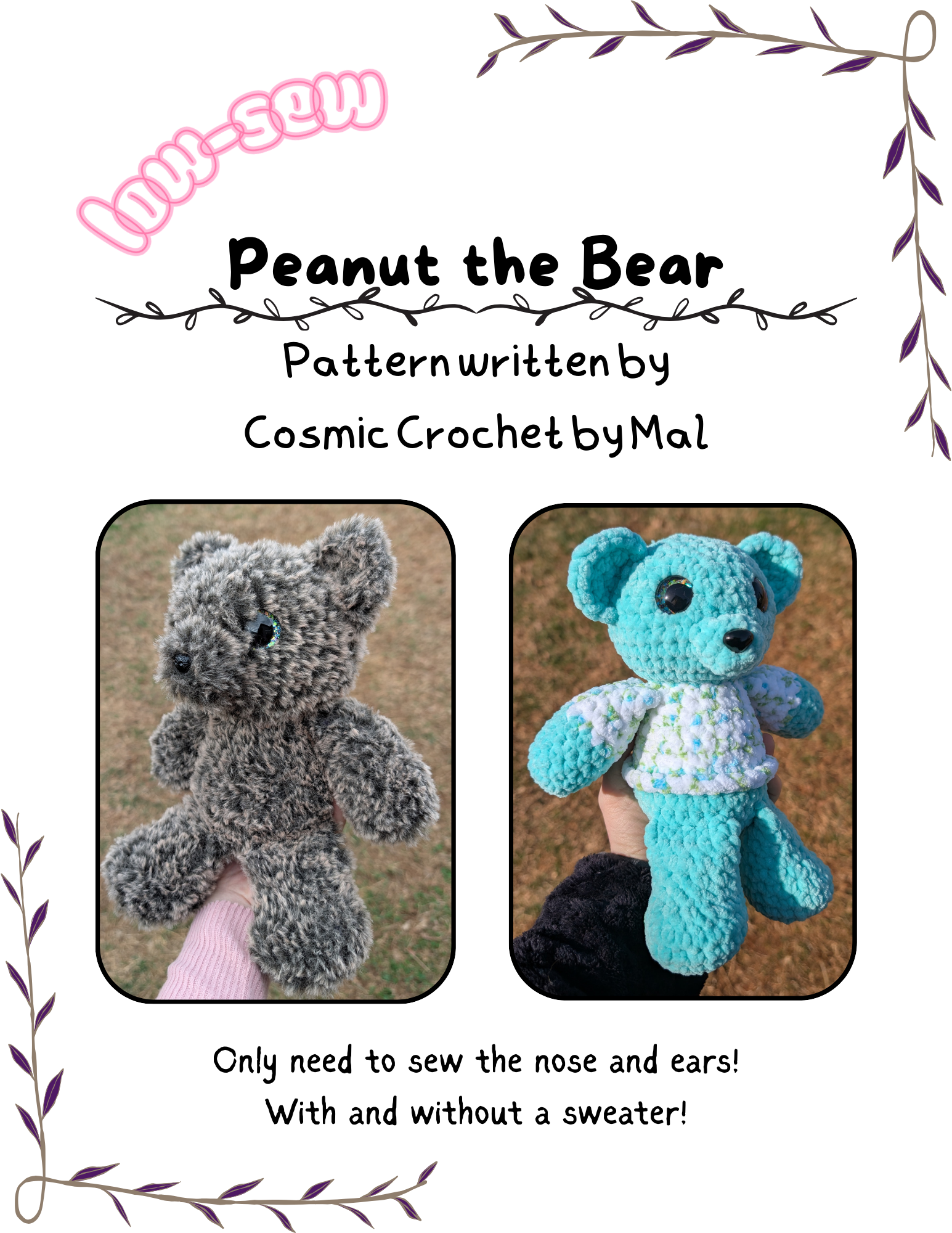 Peanut the Bear Crochet Pattern