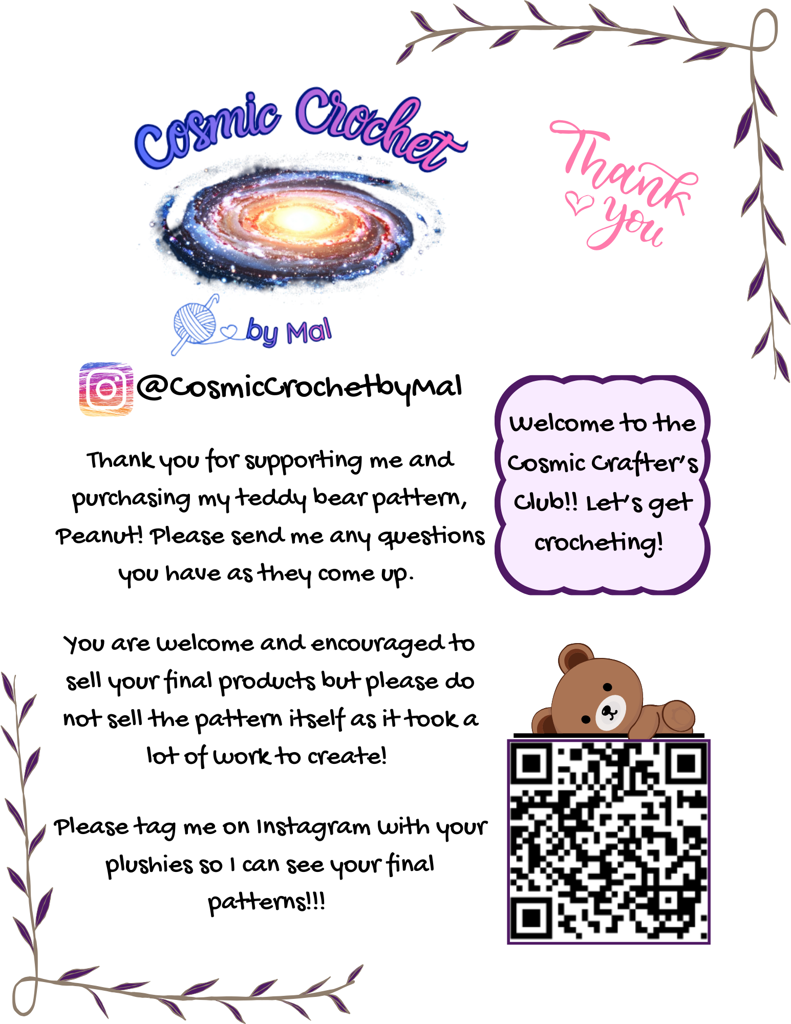 Peanut the Bear Crochet Pattern