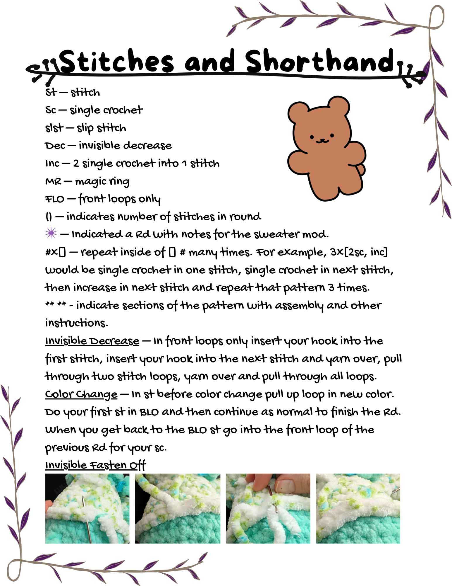 Peanut the Bear Crochet Pattern