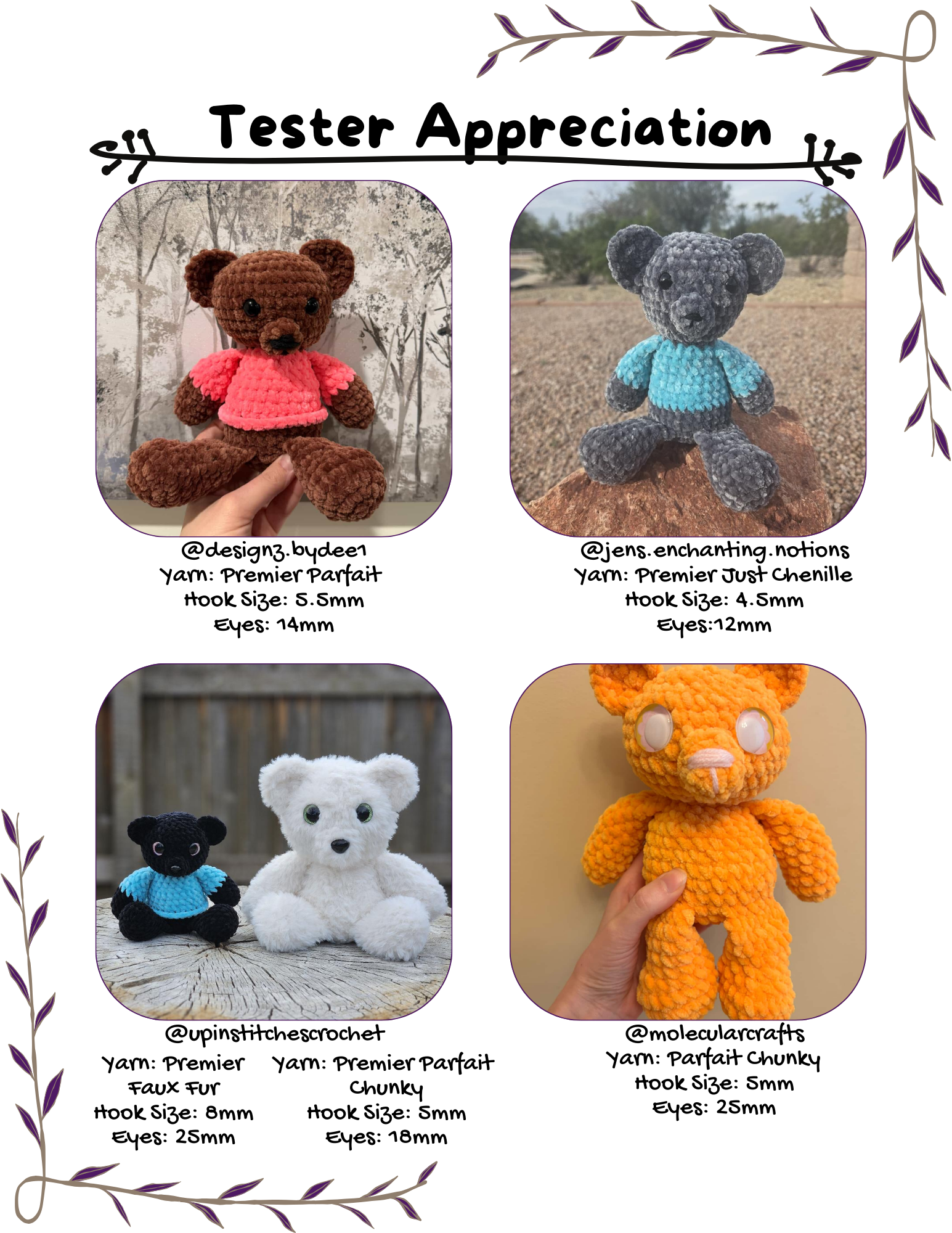 Peanut the Bear Crochet Pattern