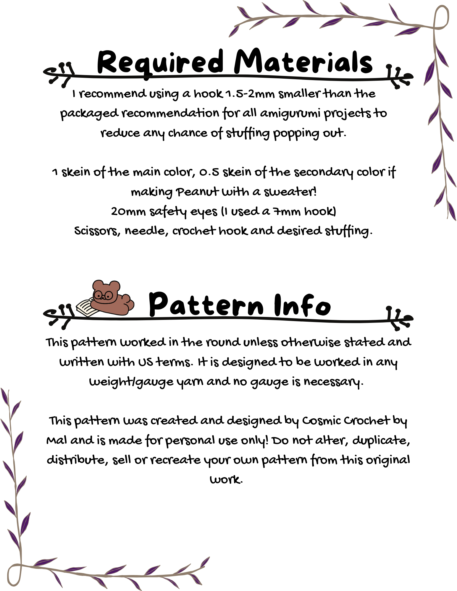 Peanut the Bear Crochet Pattern