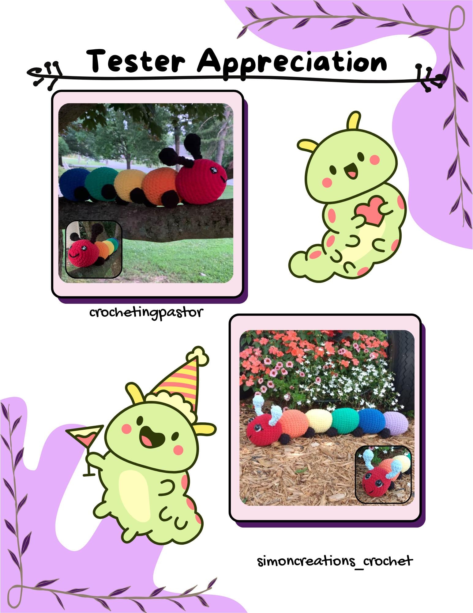 Hungry Rainbow Caterpillar Crochet Pattern - Stuffed Animal and Snuggle Buddy - Chenille Yarn